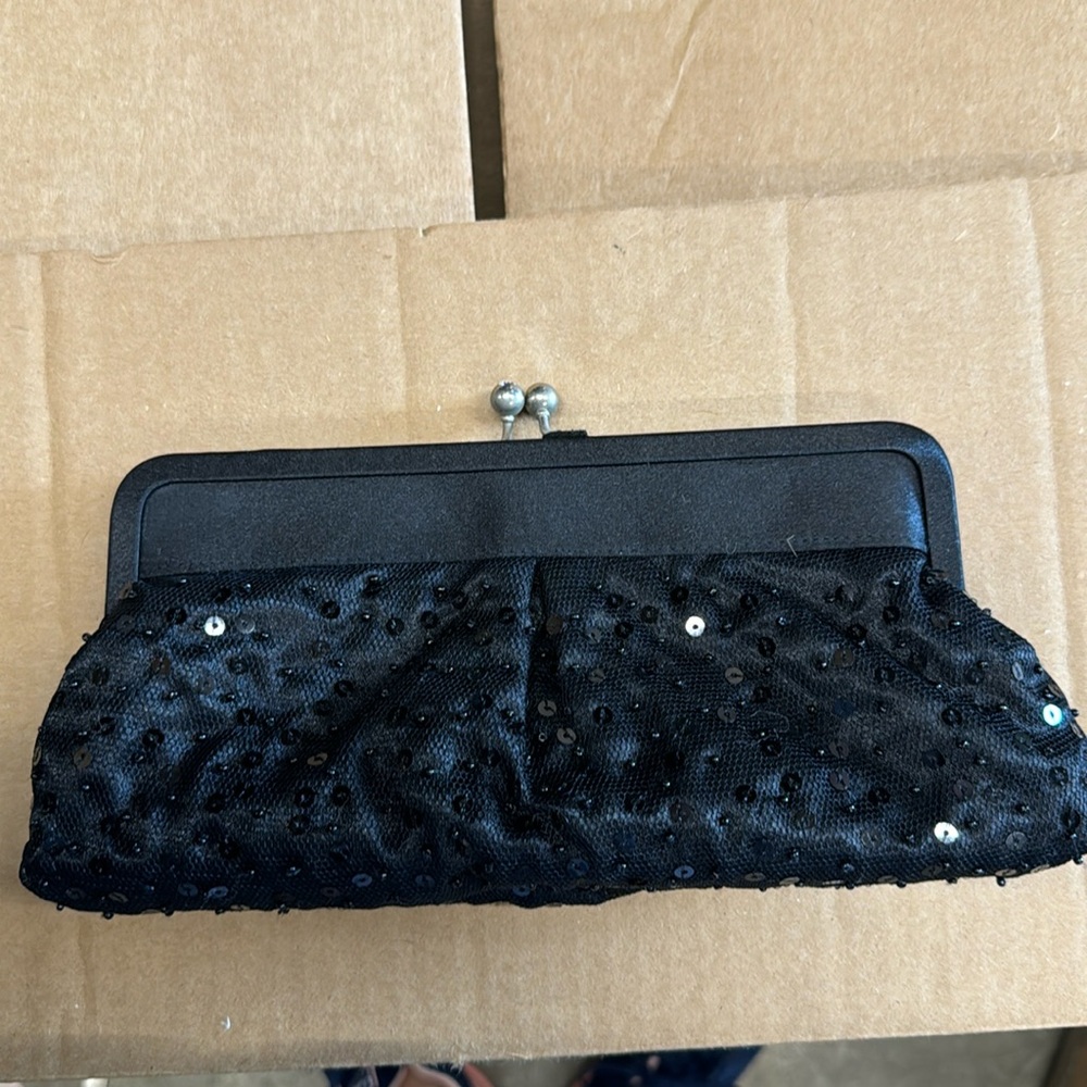 10” x4.5” black sequin formal bag